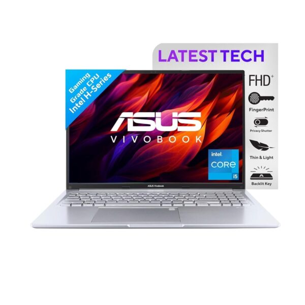 ASUS Vivobook 16" FHD+ (1920 x 1200), 60Hz 300nits, Core i5-12500H, 16GB RAM/512GB SSD/Intel Iris Xᵉ Graphics/Win 11/Office Home/Fingerprint/42WHr Battery/Transparent Silver/1.88kg, X1605ZAC-MB541WS