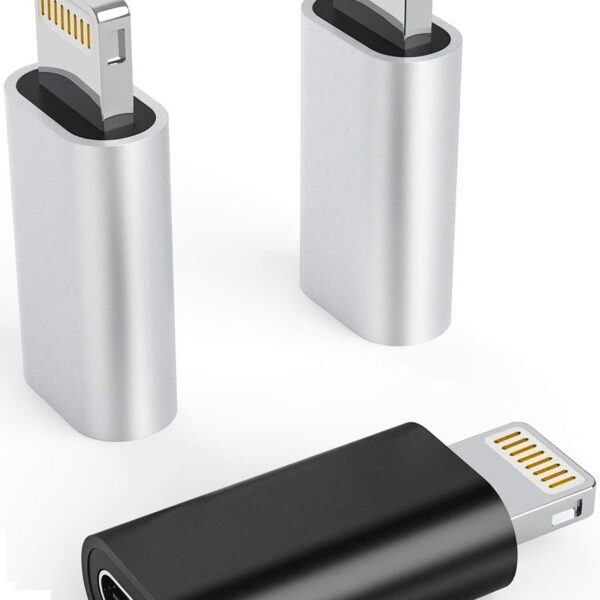 (Apple MFi Certified) (3 Pack USB-C Female to Lightning Cable Adapter, Type-C to 8 Pin Male PD Fast Charging Converter Cord Data Sync Connector for i-Phone 15 14 13 12 11 Air Pods iOS Devices