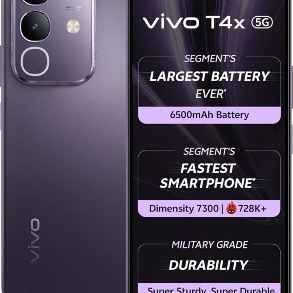 VIVO T4x 5G (Pronto Purple, 6GB RAM + 128GB Storage)
