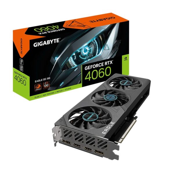 (Refurbished) GIGABYTE Geforce RTX 4060 Eagle Oc 8G Graphics Card, 3X Windforce Fans, 8Gb 128-Bit Gddr6, Gv-N4060Eagle Oc-8Gd Video Card, pci_e_x16