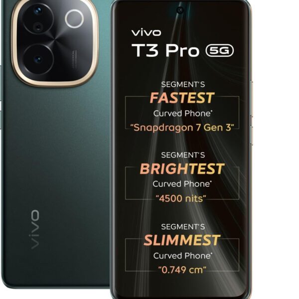 vivo T3 Pro 5G (Emerald Green, 8GB RAM+ 128GB Storage) | Snapdragon 7 Gen 3 Processor | AMOLED Display | Dual Nano-SIM | 5500mAh Battery
