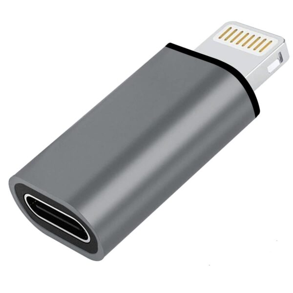 LIRAMARK 30W USB-C Female to Lightning Cable Adapter, Type-C to 8 Pin Male PD Fast Charging Converter Cord Data Sync Connector for iPhone 13 12 11 AirPods iOS Device, CarPlay (Grey)