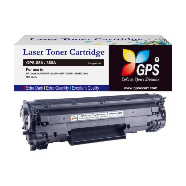 GPS Colour Your Dreams 88A for HP CC388A Toner Cartridge for HP Laserjet P1007, P1008,M1213nf, M1136MFP, M126nw MFP, M1218nfs, M128fw MFP, M128fn MFP, M226dw, M226dn (1213nf Pack of 1)