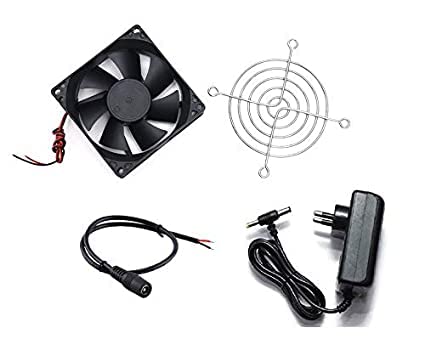 Generic 12V DC 3 Inch Cooling Fan for PC Case, Desktop Compatible, Black Plastic Fan with 25 Decibels Noise Level and 2-Pin Power Connector