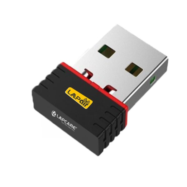 Lapcare 150Mbps Nano Laptop USB Wi-Fi Adapter | Frequency 2.4Ghz | Plug & Play with Free Driver | Supports Windows, Macos & Linux | IEEE 802.11B/G/N (LWD-150), Black