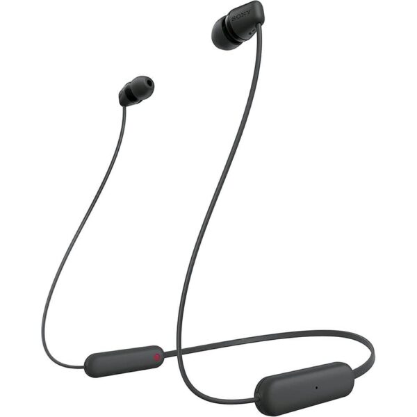 Sony WI-C100 Wireless Headphones with Customizable Equalizer for Deep Bass & 25 Hrs Battery, DSEE-Upscale, Splash Proof, 360RA, Fast Pair, in-Ear Bluetooth Headset with mic for Phone Calls (Black)