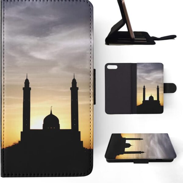 TAJ Mahal Jewel Muslim Art India FLIP Wallet Phone CASE Cover for Apple iPhone 7 Plus | iPhone 8 Plus