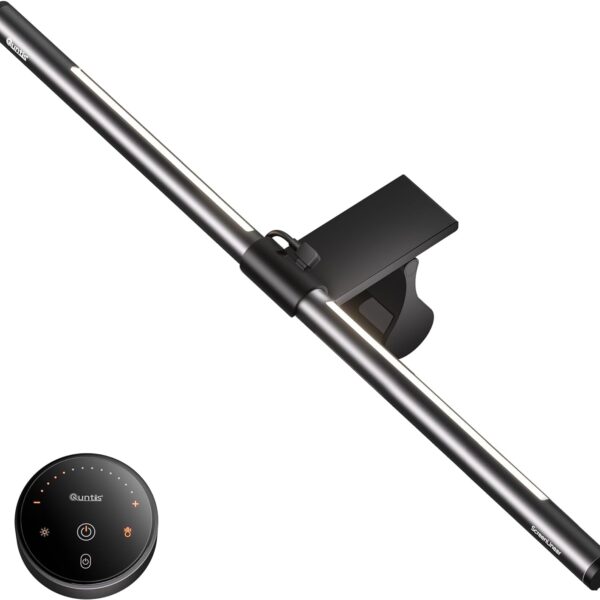 Quntis Monitor Light Bar HY214 PRO, Longer and Wider Backlight, Sliding Weighted Clip Fit for All Screens, Adjustable Stepless Dimming, Eye Caring No Glare Gaming Work Desk Lamp