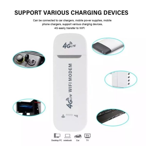 AJUK 4G LTE Wireless WiFi USB Dongle Stick with All SIM Network Support | Plug & Play Data Card with up to 150Mbps Data Speed Modem (Dongle 4g WiFi Wireless) (Portable Wifi1)