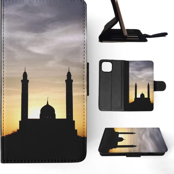 TAJ Mahal Jewel Muslim Art India FLIP Wallet Phone CASE Cover for Apple iPhone 14 Plus
