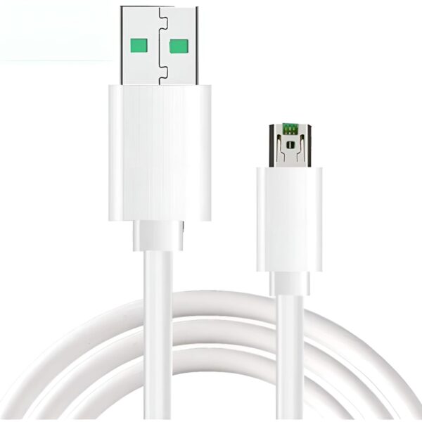 ORIONIS USB-A to Micro USB 2.4A Fast Charging Cable compatible with Android Phones/Tablets, 480mbps Data Transfer Speed, Made in India, Tangle-free USB Cable (Round, 1M, White)