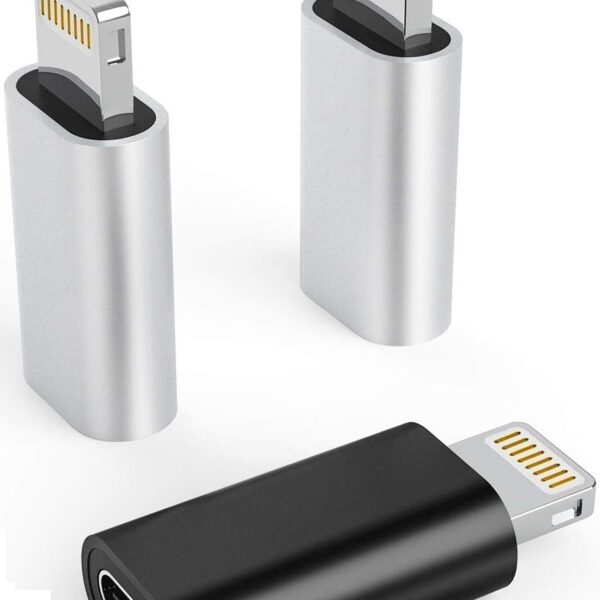 (Apple MFi Certified) (3 Pack USB-C Female to Lightning Cable Adapter, Type-C to 8 Pin Male PD Fast Charging Converter Cord Data Sync Connector for i-Phone 15 14 13 12 11 Air Pods iOS Devices