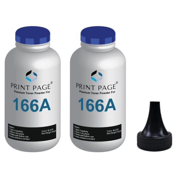 Print Page 166A Toner Powder Compatible for 166A Toner Cartridge for LJ Printers 1008a, 1008w, 1188a, 1188w, 1188fnw, 1136 - 80 gm (Pack of 2)
