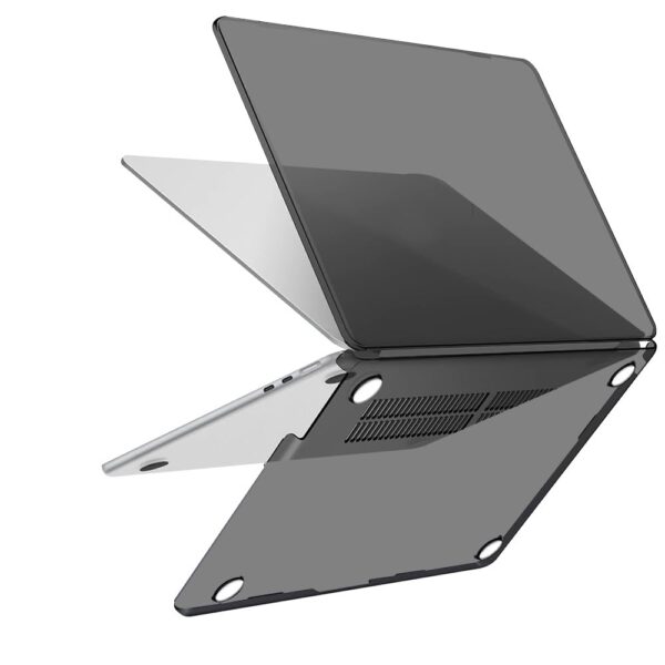 HASTHIP® Cover for MacBook Air 13.6 Inch M4 A3240 M3 A3113 M2 A2681 Retina Display&Touch ID 2025 2024 2022 13 Inch Laptop Cover New Mac Book Case for Apple Clear Plastic Hard Shell Case, Black