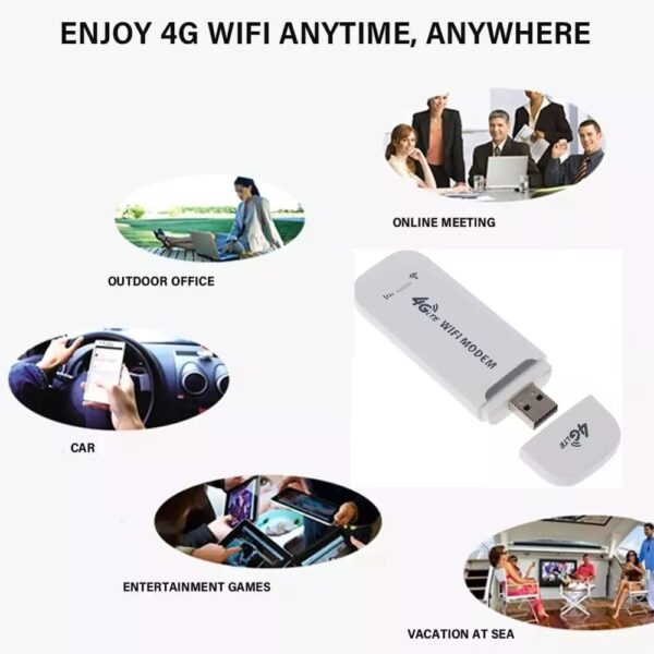 Ajuk 4G Lte Wireless Wifi Usb Dongle Stick With All Sim Network Support | Plug & Play Data Card With Up To 150Mbps Data Speed Modem (Dongle 4G Wifi Wireless) (Portable Wifi) - Single Band