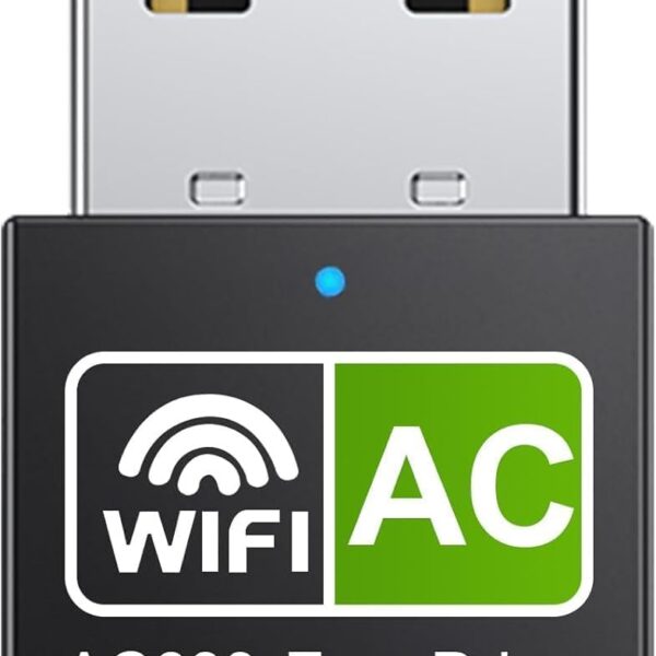 Electron Nano Ac600 USB Wi-Fi Adapter 5G Smart 2.4G/5G Dual Band Wireless Network Adapter for Pc Desktop Laptop,Mini Travel Size,Supports Windows 11,10,8.1,8,7,Xp/Mac Os 10.9-10.15,Black