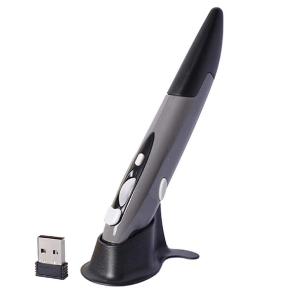 CALANDIS® 2.4Ghz Optical Wireless Pen Mouse USB Receiver Laptop Drawing Writing Gray