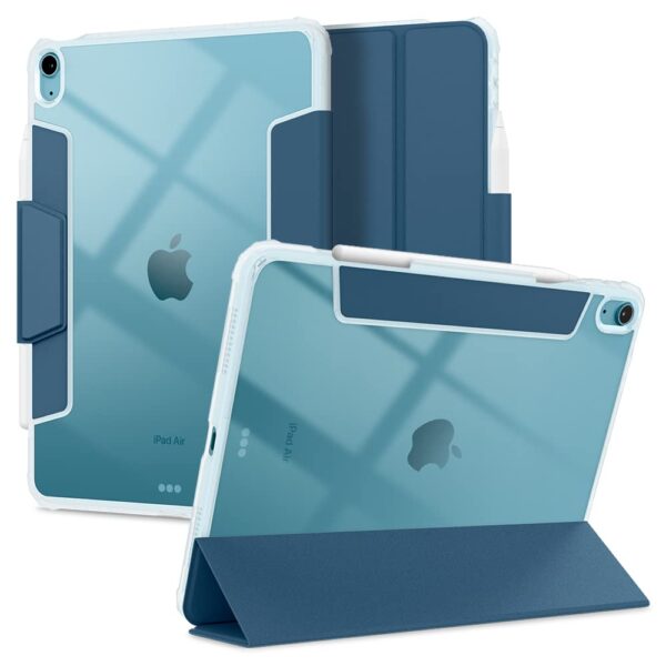 Spigen Ultra Hybrid Pro for iPad Air 11inch M3/M2 (2025/2024) Case/iPad Air 10.9inch 5th/4th Gen (2022/2020) Full Cover Folio Case with Built in Pencil Holder, Trifold Stand - Teal Blue