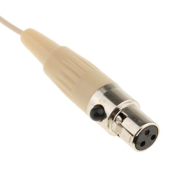 kh Professional Hands Free Headset/Headworn Microphone - 3 Pin Mini XLR Head Microphone for Bodypack Transmitter – Beige Single Earhook Omnidirectional Headset Head Mic