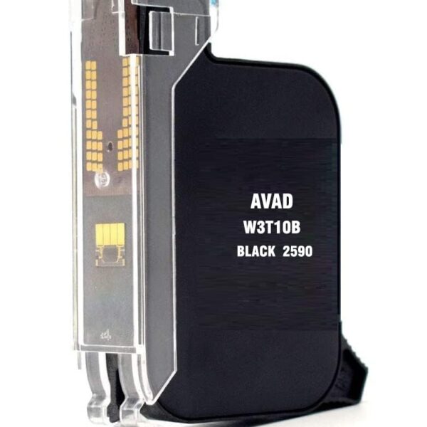 AVAD W3T10B / 2590 Solvent Black Ink Cartridge Compatible for Handheld Inkjet Printer W3T10B, 2590 Solvent Print Cartridge (W3T10B / 2590)