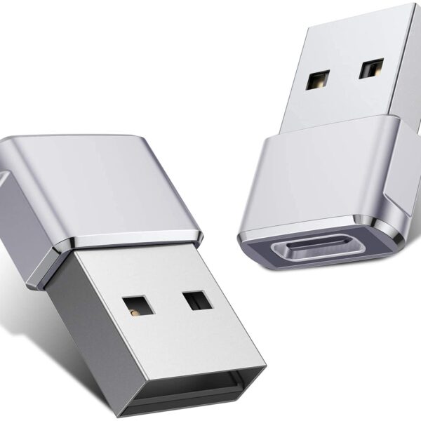 rts 2 Pack Mini USB C Type C Adapter Plug, Type C Female to USB A Male Charger Charging Cable Adapter Converter Compatible for iPhone 16 15 14 13 Plus Pro Max Mini/11/10/XR/XS/SE 2020, iPad Air,Car