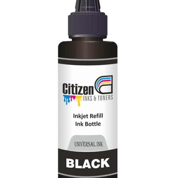 Inkjet Refill Ink for use All Inkjet, Deskjet, Officejet Printers and Cartridges | Compatible for HP Priner Cartridges & Canon Printer Cartridges | 100ml Each Bottle (Black)