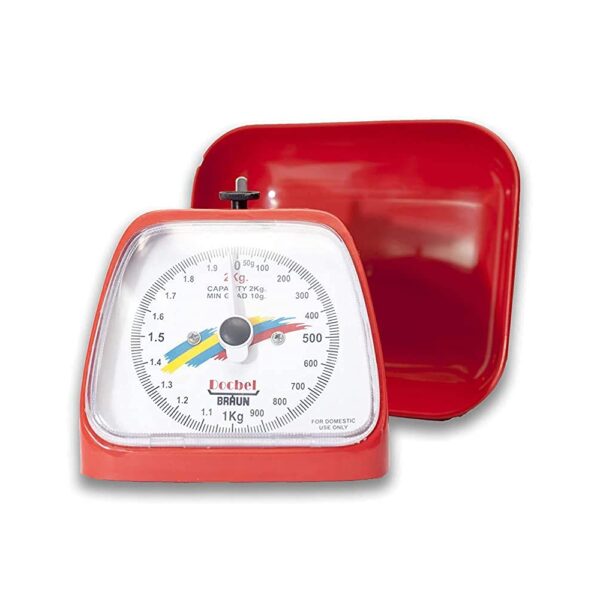 CRYSTAL ZONE Docbel Braun Household kitchen multipurpose weighing Scale Yellow, blue,red colour (2 kg BRAUN)