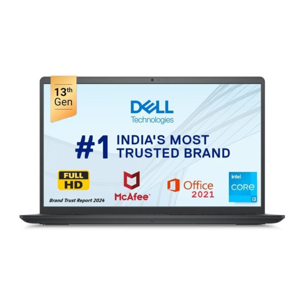 Dell Inspiron 3530 Thin & Light Laptop, 13th Gen Intel Core i3-1305U Processor, 8GB, 512GB SSD, 15.6" (39.62cm) FHD 120Hz 250nits, Standard Keyboard, Windows 11+MSO'21 & 15 Month McAfee, Black, 1.62kg