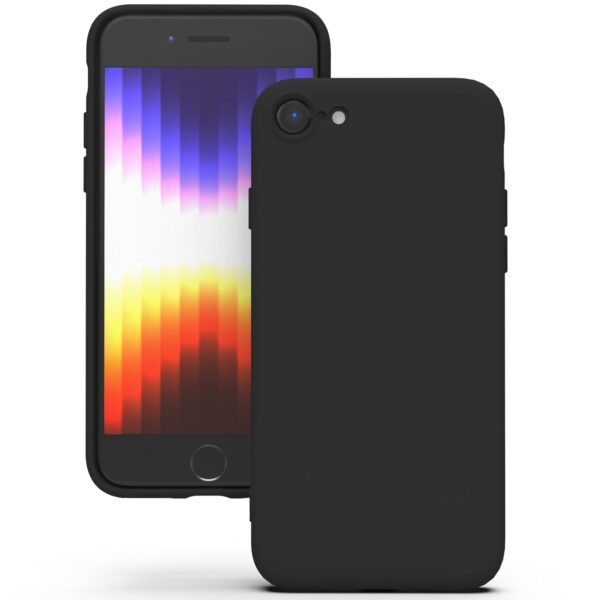 YATWIN Silicone Back Case for iPhone SE 2020/2022, iPhone 7/8, Soft-Touch Phone Back Cover for Apple iPhone SE 2nd 3rd Generation - Black