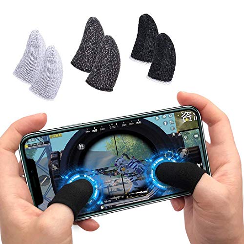 LIMESHOT Mobile Game Finger Sleeve Controller,Touch Screen Finger Sleeve for Pubg Breathable Anti-Sweat Sensitive Shoot and Aim Keys for Rules of Survival/Knives Out for Android (1 Pair)