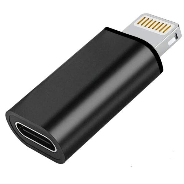 LIRAMARK 30W USB-C Female to Lightning Cable Adapter, Type-C to 8 Pin Male PD Fast Charging Converter Cord Data Sync Connector for iPhone 13 12 11 AirPods iOS Device, CarPlay (Dark Black)