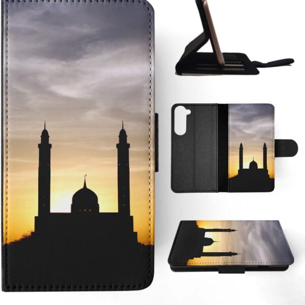 TAJ Mahal Jewel Muslim Art India FLIP Wallet Phone CASE Cover for Samsung Galaxy S23+ Plus Multicolor