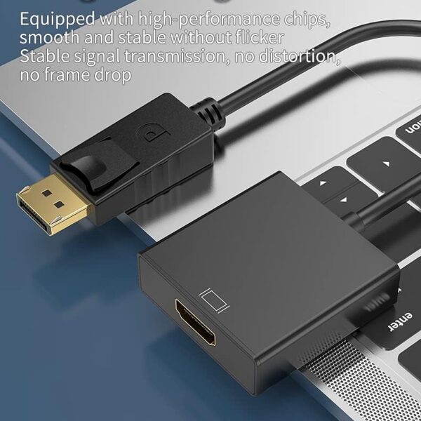 JGD PRODUCTS Display Port to Hdmi Adapter, 1080P Display Port Dp to Hdmi Cable Male to Female Port Support Video & Audio Compatible with Computer, Pc, Monitor, Projector, HDTV (Not Bidirectional)
