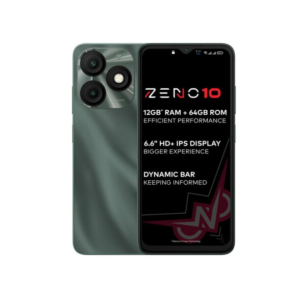 itel ZENO 10|6.6" HD+ Display with Dynamic Bar| 4GB RAM +64GB ROM, Upto 12GB RAM with Memory Fusion|Octacore Processor|8MP AI Dual Rear Cam|5000 mAh Battery| Phantom Crystal