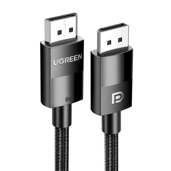 UGREEN Displayport 1.4 VESA Certified Cable 1M, 8k DP to DP Nylon Braided (8K@60Hz, 4K@144Hz and 1080P@240Hz) Support 32.4Gbps HDR HDCP Gaming Monitor Cord for Laptop PC TV