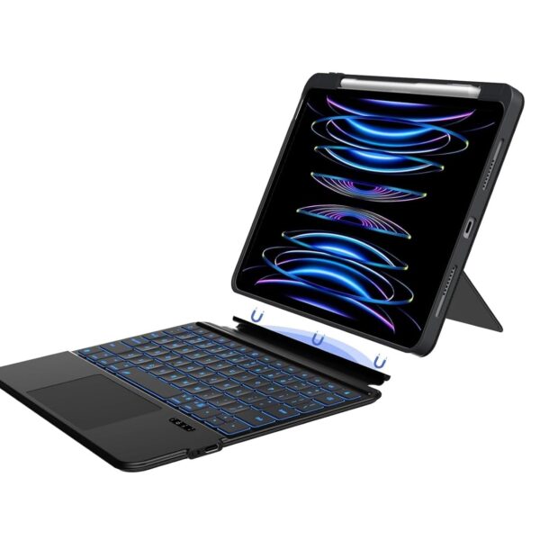 typecase Combo Keyboard for iPad Air 11 (M3/M2, 2025/2024), iPad Air 5th/4th Gen & iPad Pro 11(1st/2nd/3rd/4th Gen), 7-Colors Backlit, Multi-Touch Trackpad, Dual Orientation, Magnetic Detachable cover