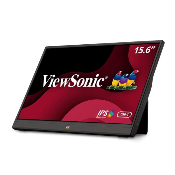 ViewSonic 40.64 Cm (16") FHD Portable Monitor for Multitasking Laptop Second screen | IPS | 2-Type-C | 60W Charge Back | Mini HDMI | Speaker | 680Grms | 9.85mm | Pivot-able Display |Kick Stand |VA1655