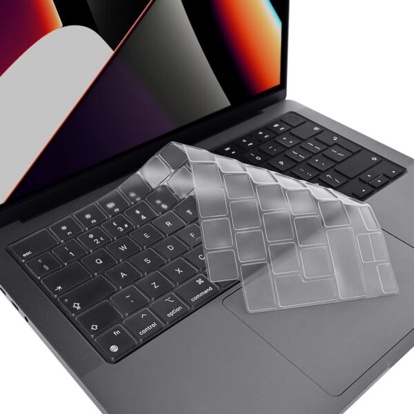Oaky Keyboard Cover for 2025-2021 MacBook Air 13 inch M4-M3-M2 Chip [A3240 A3113 A2681] & MacBook Air 15 inch 2025-2021 M4 M3 M2 Chip [A3241 A3114 A2941] Dust-Proof Keyboard Skin Protector - TPU Clear