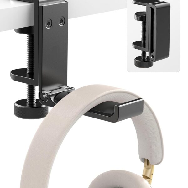 OIVO INDIA Space-Saving Aluminum Headphone Stand, Foldable with Cable Organizer Headset Holder, Non-Slip Desk Hook Space Save Universal Headphone Mount Stand
