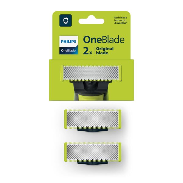 PHILIPS Men Oneblade Replaceable Blade Pack of 2 Replaceable Blades, Qp220/51 (Lime)