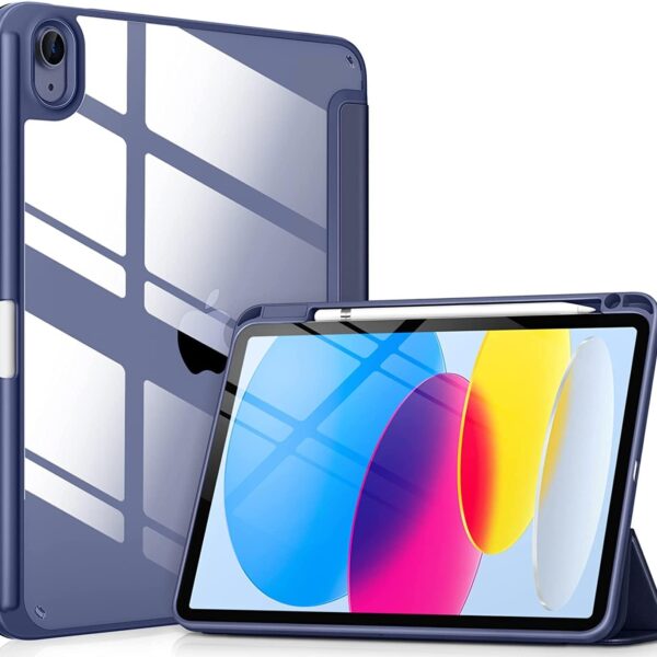 ProElite Case Cover for Apple iPad (A16) 11th/10th Generation (2025/2022), Transparent case Cover with Pencil Holder for iPad 11th/10th Gen 2025/2022, Dark Blue