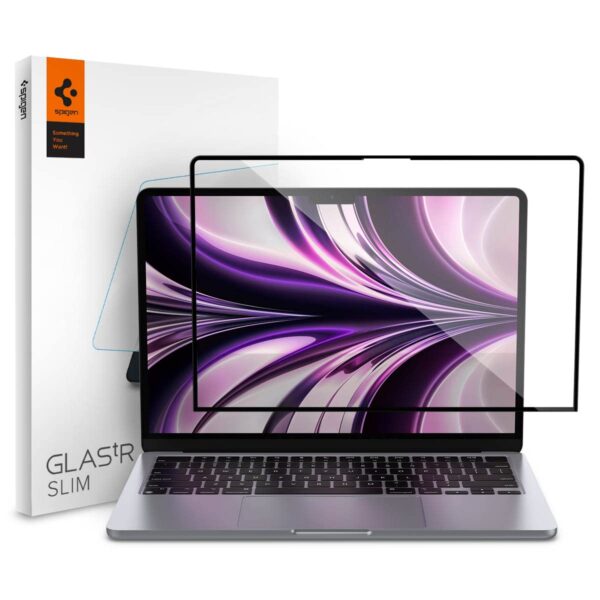 Spigen Glas.tR Slim Full Coverage Screen Protector Guard for MacBook Air 13 inch (M4 2025 / M3 2024 / M2 2023) - 1 Pack
