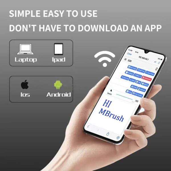 R.G - RITZY GADGETS Mbrush Portable Mini Inkjet Printer Wireless Connection Logo Tattoo Mini Machine for Multi-Purpose Printing Gift Cards Provided