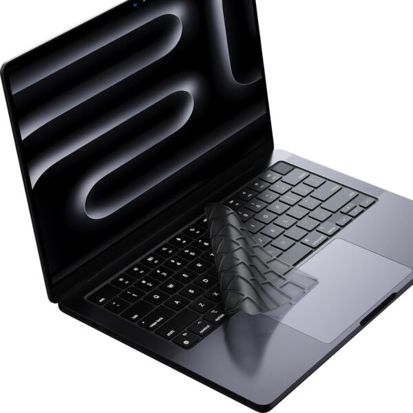 Oaky Keyboard Cover for 2025-2021 MacBook Air 13 inch M4-M3-M2 Chip [A3240 A3113 A2681] & MacBook Air 15 inch 2025-2021 M4 M3 M2 Chip [A3241 A3114 A2941] Dust-Proof Keyboard Skin Protector - TPU Grey