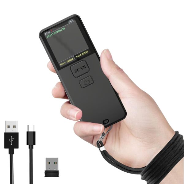 Symcode 2D Bluetooth Barcode Scanner Wireless, 3-in-1 Self-Sensing 1D 2D QR Code Scanner for Stock, Portable Bar Code Scanner for PC,POS, iPad, iPhone,Tablet,iOS, Android