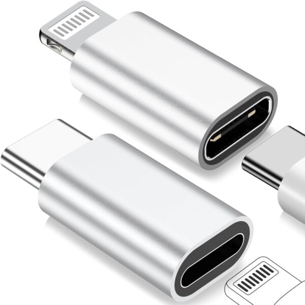 REDWIND USB C to Lightning Adapter,Support 27W Fast Charging & Data Sync & Lightning to USB-C Adapter for iPhone 16/15 Pro Max Plus/14/13/12/11,for iPad,Airpods/Samsung,Galaxy Buds(Charge Only Combo)