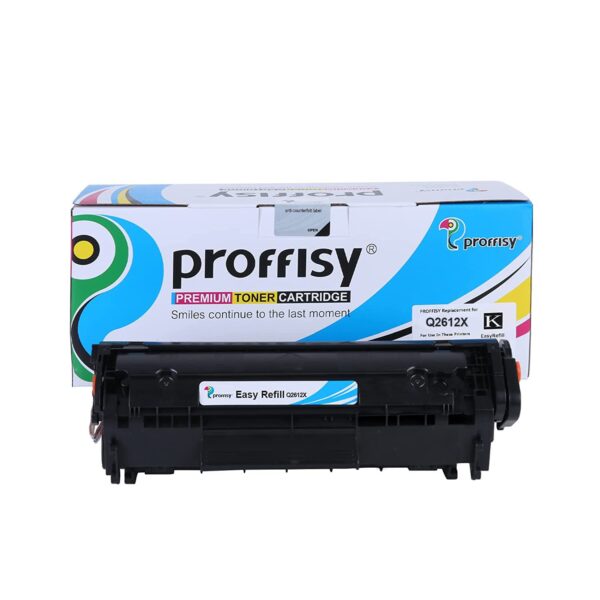 proffisy Easy Refill Toner Cartridge 12A, 3000 Pages Yield Compatible with HP 12X Q2612X Toner Cartridge Compatible with HP Laserjet Printer 1020, M1005 MFP, 1022NW, 3020, 3050, M1319- 1pcs