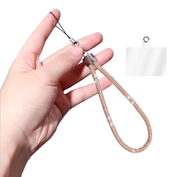 GadgetBite Small Diamond Charm Phone Lanyard: Stylish Cross-Body Mobile Holder Strap, Hands-Free Neck Chain Accessory, Ideal for iPhone & Most Smartphones with Charms for Phone Cases- (Gold)