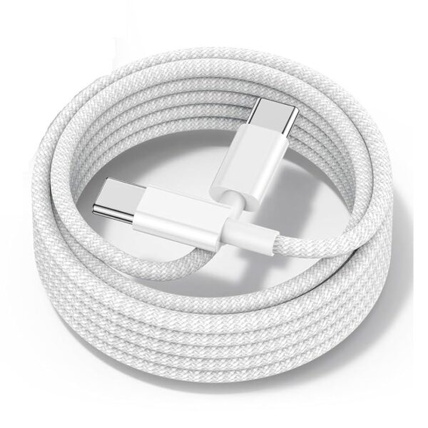RODMED 60W USB C to USB C Cable (3ft, White) - Fast Charging for iPhone 15 Pro Max, iPad Pro, MacBook Pro and More