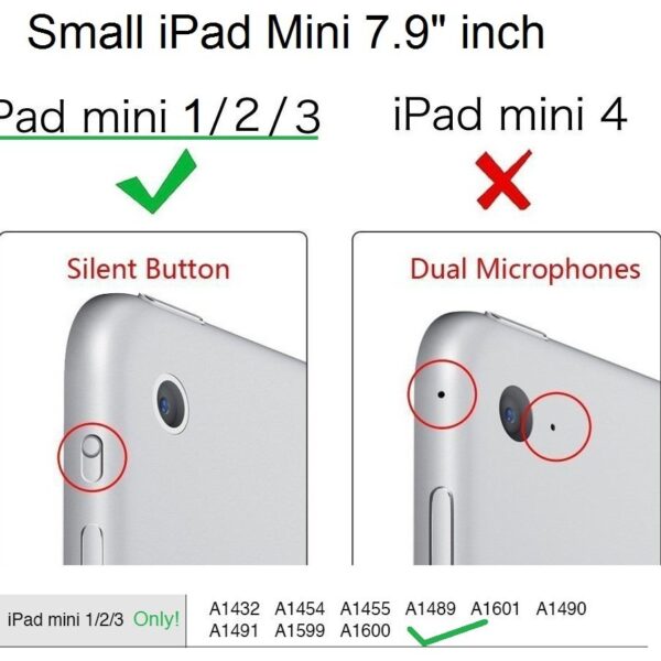 MOCA Compatible Smart Flip Cover case for 7.9 inch Apple iPad Mini 1 2 3 ipad A1432 A1454 A1455 A1489 A1601 A1490 A1491 A1599 A1600 Stand Flip Cover case (7.9 inch iPad Mini 1,2,3, Coffee)